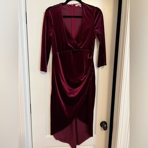 Maternity velvet midi dress